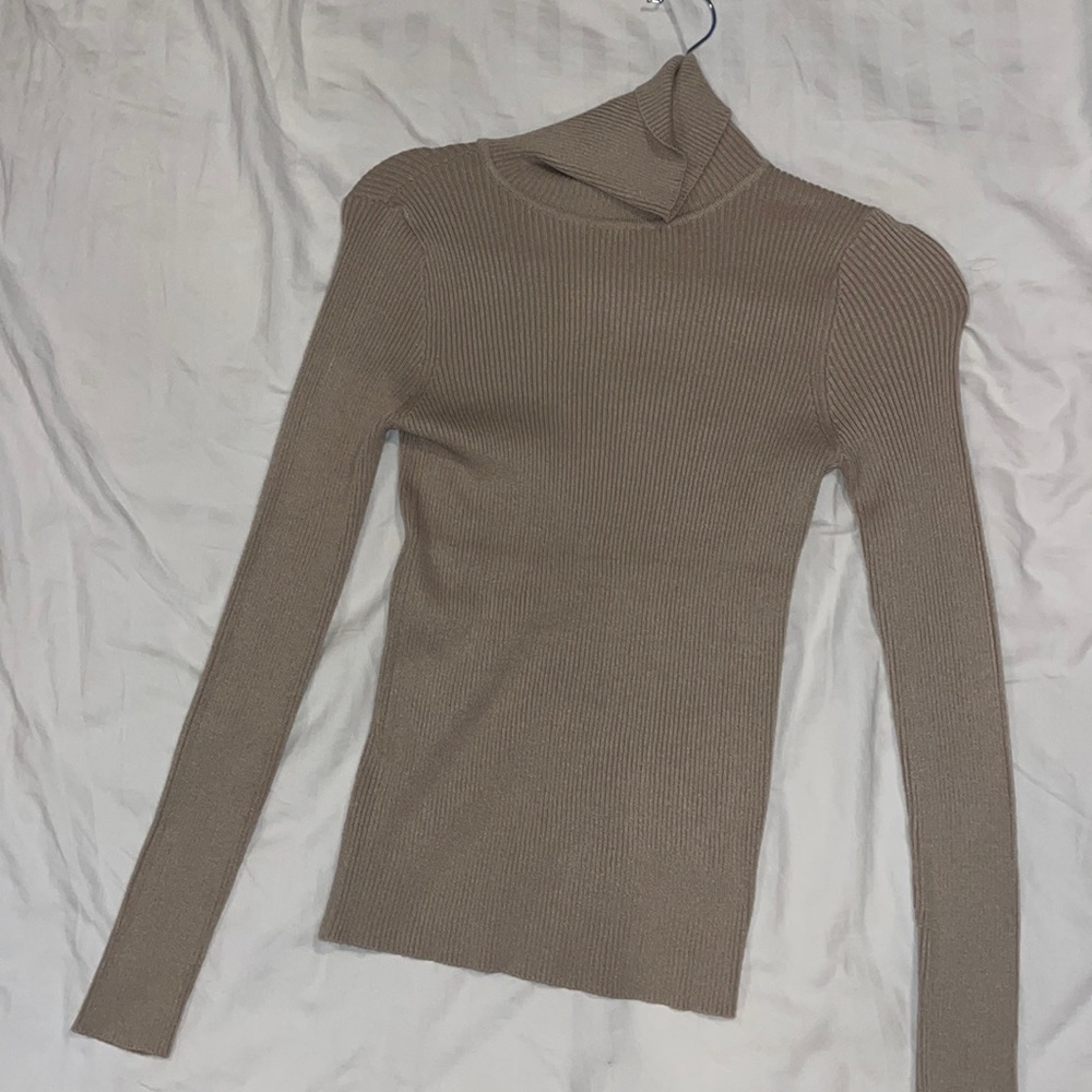 Ribbed turtleneck sweater